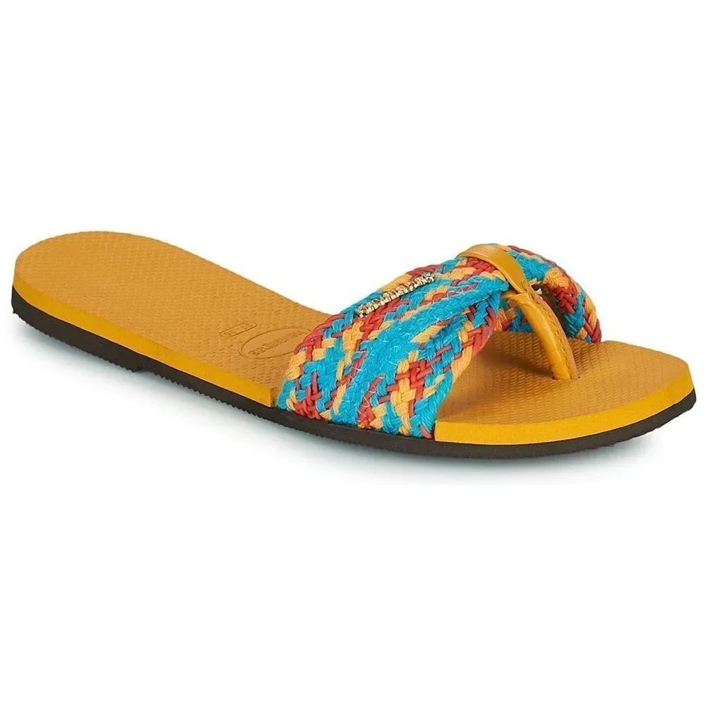 NWT size 7/8 Havainas St. Tropez mesh sandals multicolored woven strap